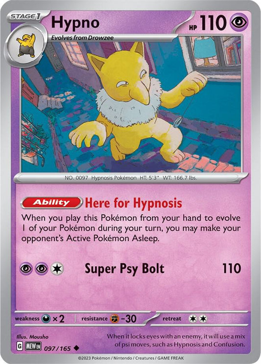 Pokemon Hypno 97/165 151