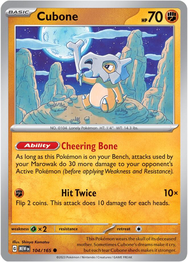 Pokemon Cubone 104/165 151