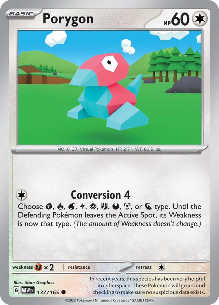 Pokemon Porygon 137/165 151