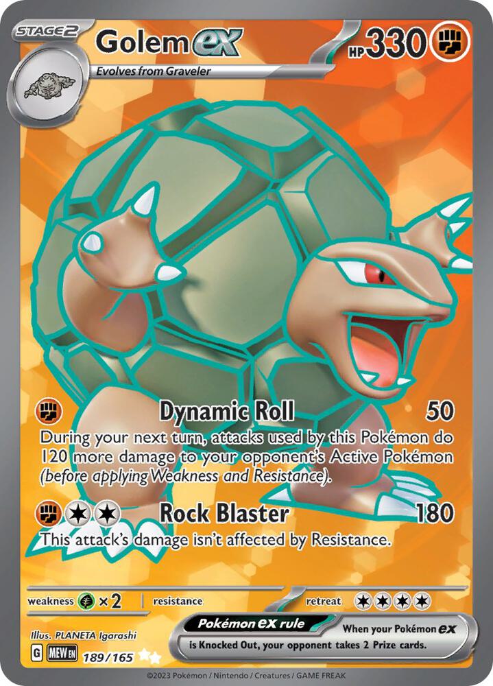 Pokemon Golem ex 189/165 151