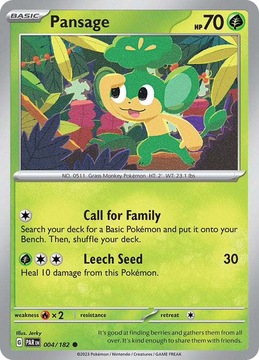 Pokemon Pansage 4/182 Paradox Rift