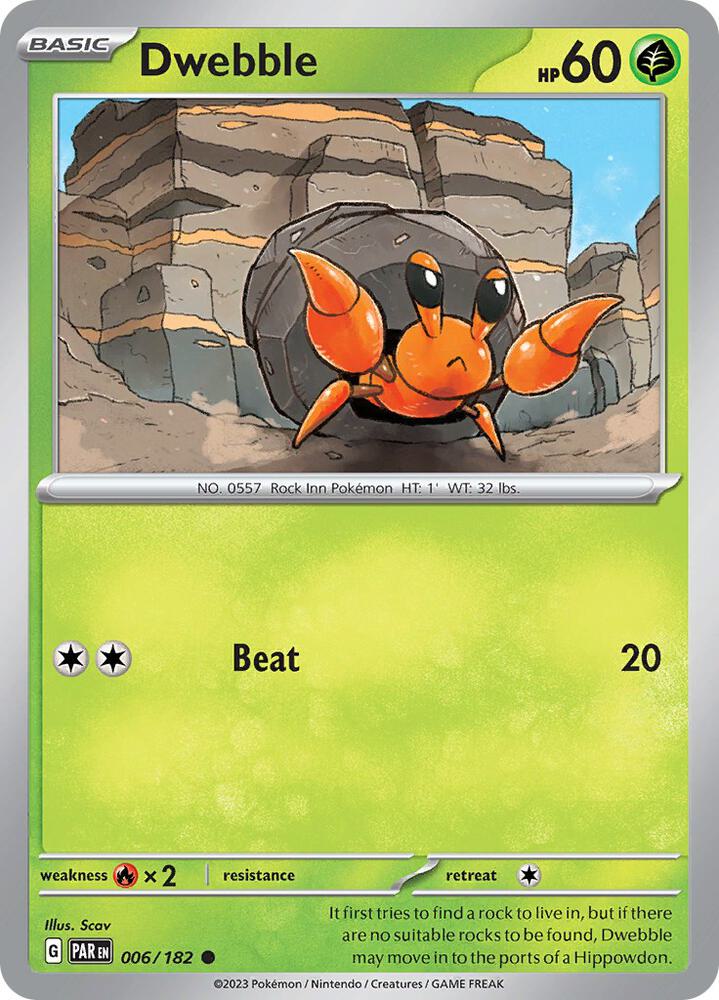 Pokemon Dwebble 6/182 Paradox Rift