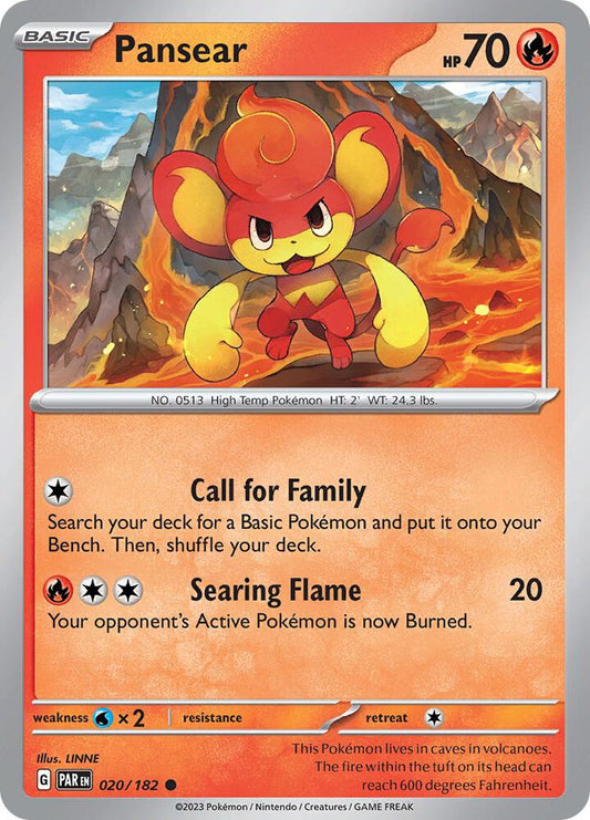Pokemon Pansear 20/182 Paradox Rift