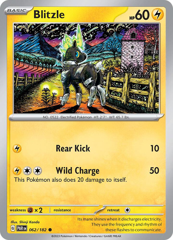 Pokemon Blitzle 62/182 Paradox Rift