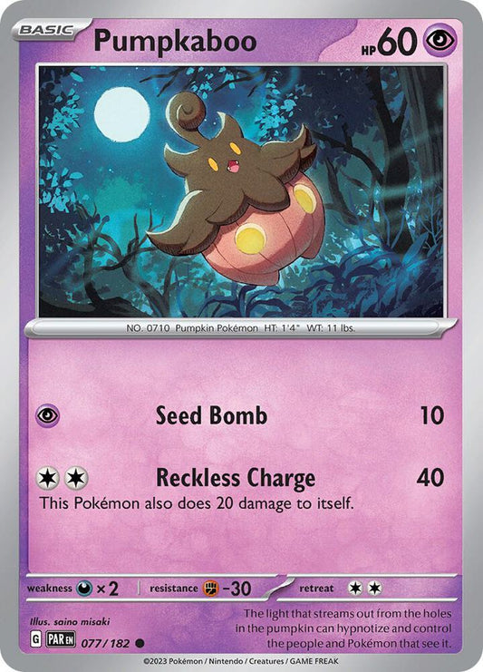 Pokemon Pumpkaboo 77/182 Paradox Rift
