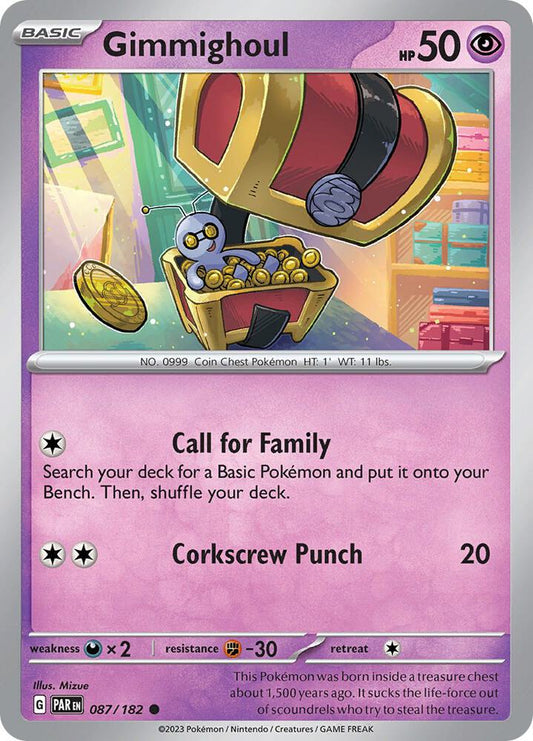 Pokemon Gimmighoul 87/182 Paradox Rift