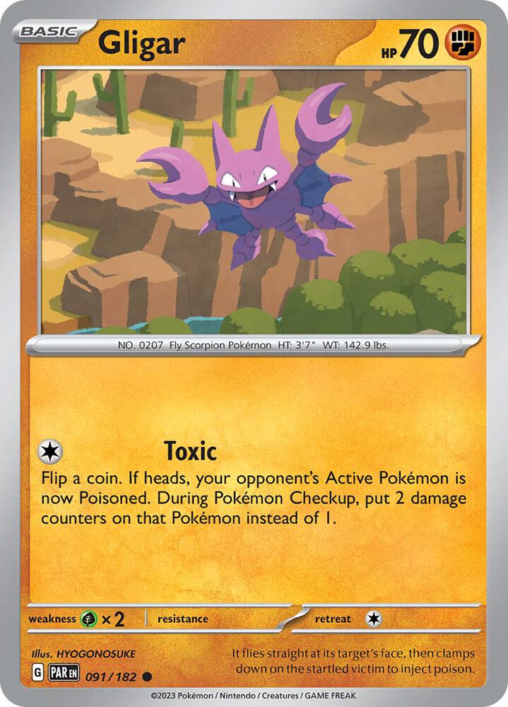 Pokemon Gligar 91/182 Paradox Rift