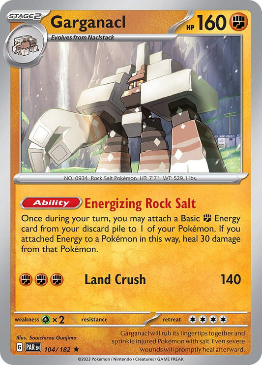 Pokemon Garganacl 104/182 Paradox Rift