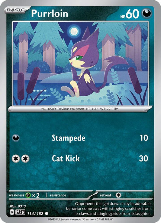 Pokemon Purrloin 114/182 Paradox Rift