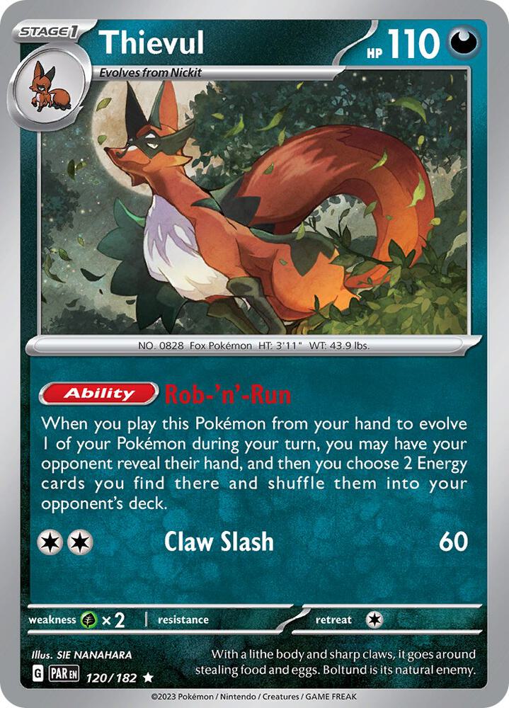 Pokemon Thievul 120/182 Paradox Rift