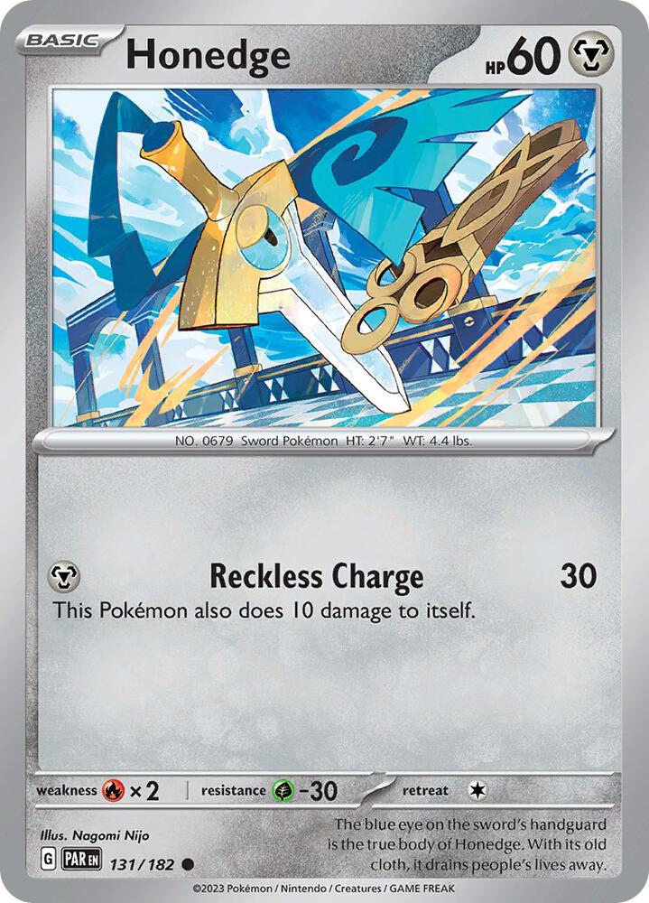 Pokemon Honedge 131/182 Paradox Rift