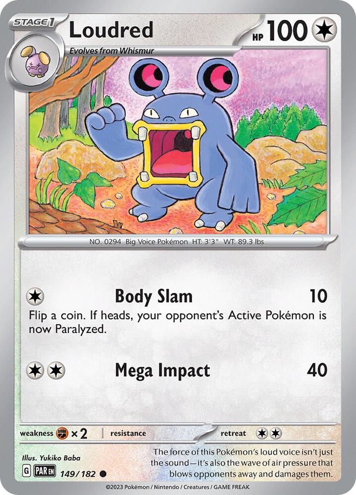 Pokemon Loudred 149/182 Paradox Rift
