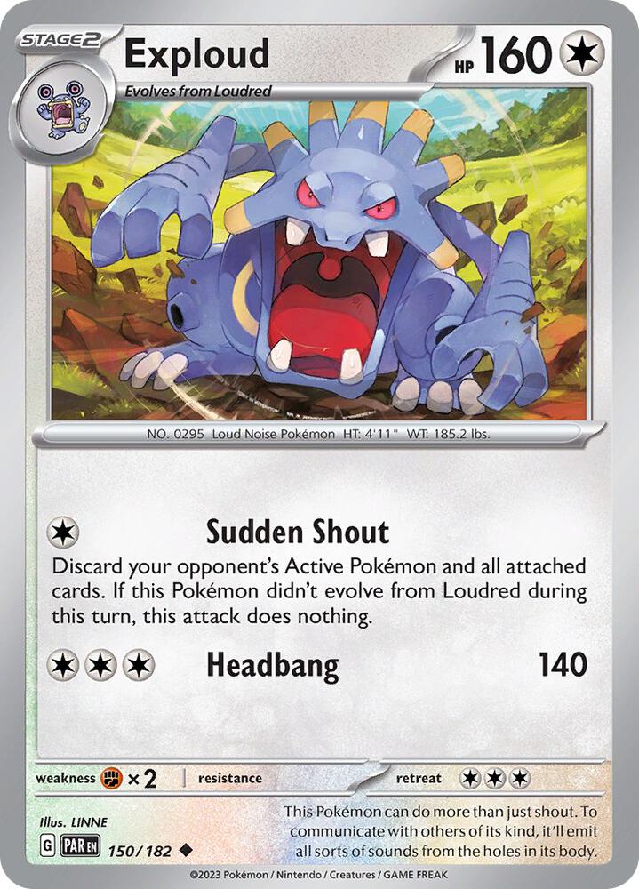 Pokemon Exploud 150/182 Paradox Rift