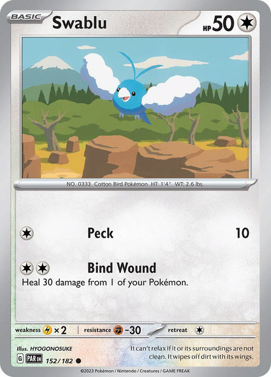 Pokemon Swablu 152/182 Paradox Rift