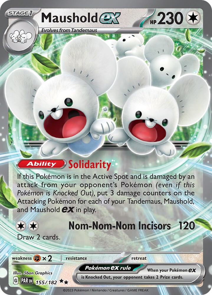 Pokemon Maushold ex 155/182 Paradox Rift