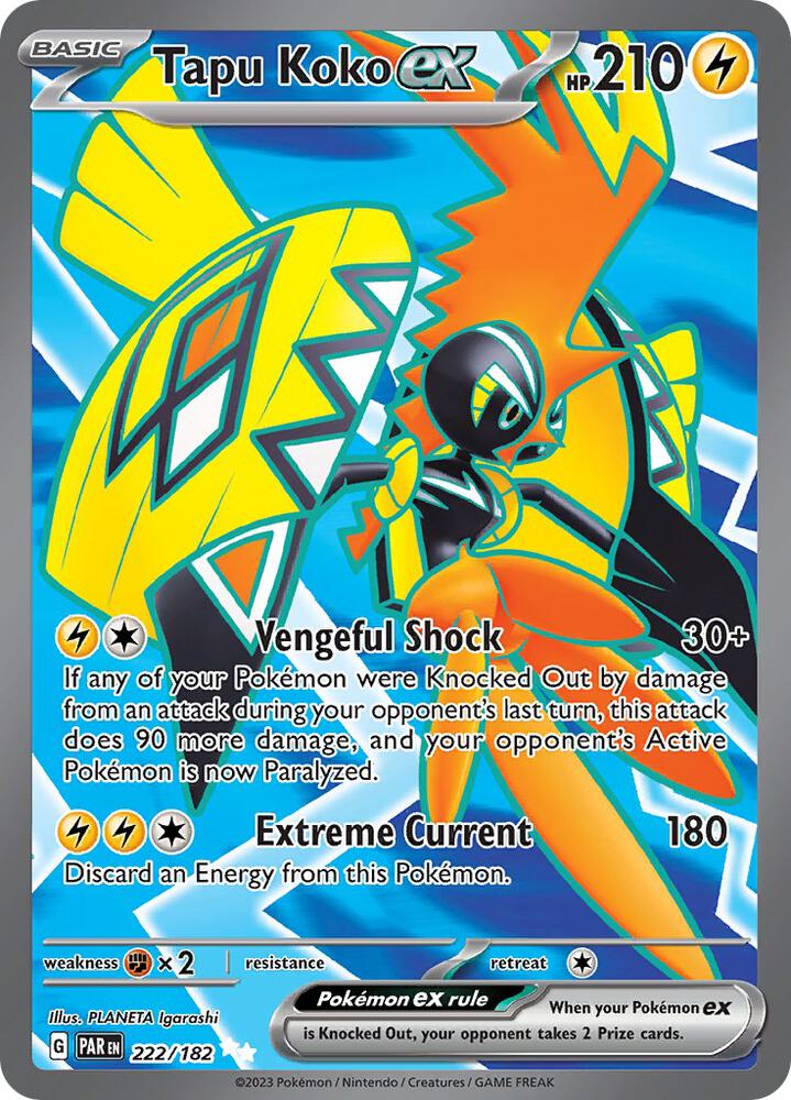 Pokemon Tapu Koko ex 222/182 Paradox Rift
