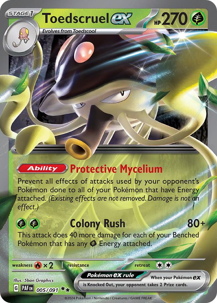Pokemon Toedscruel ex 5/91 Paldean Fates