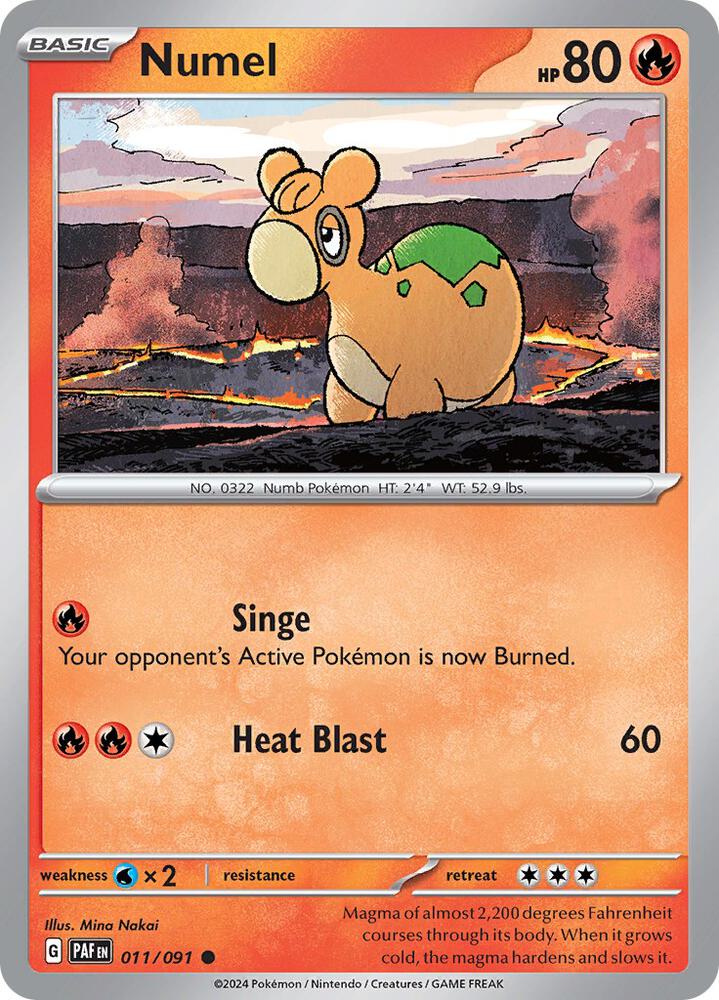 Pokemon Numel 11/91 Paldean Fates
