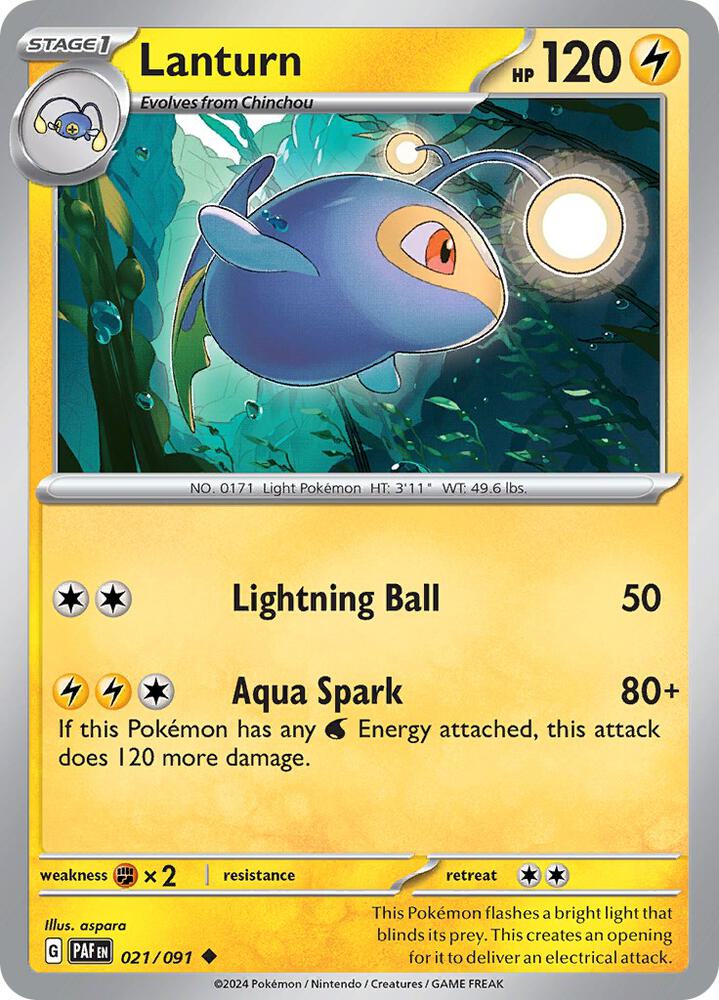 Pokemon Lanturn 21/91 Paldean Fates