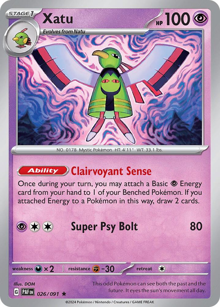 Pokemon Xatu 26/91 Paldean Fates