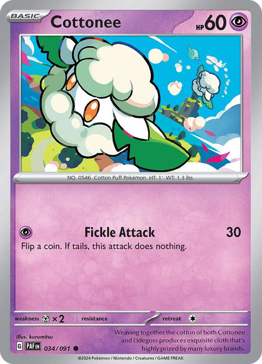 Pokemon Cottonee 34/91 Paldean Fates