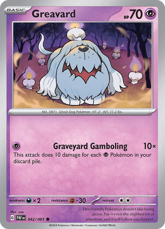 Pokemon Greavard 42/91 Paldean Fates