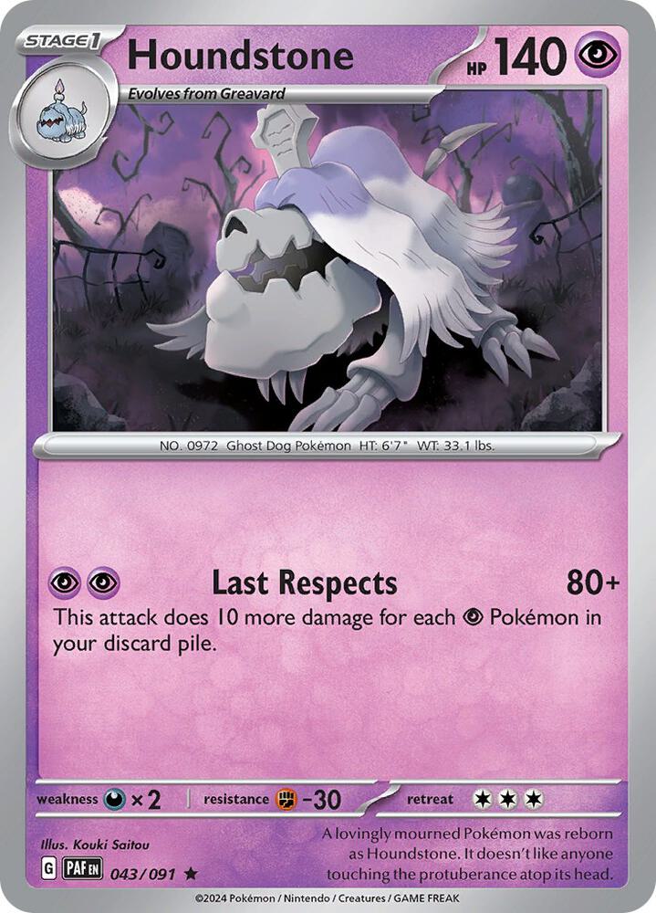 Pokemon Houndstone 43/91 Paldean Fates