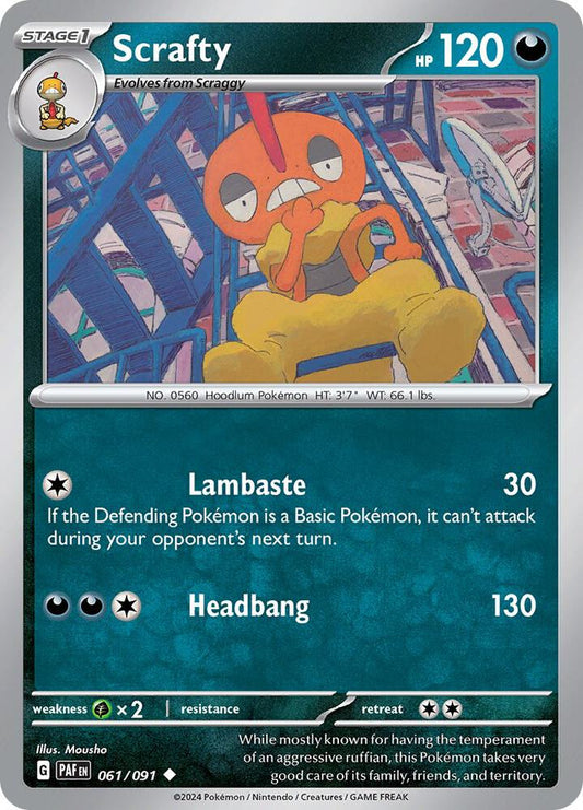 Pokemon Scrafty 61/91 Paldean Fates