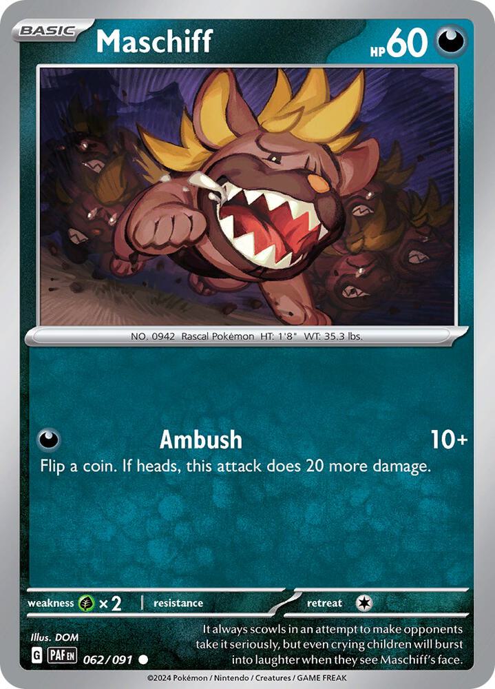 Pokemon Maschiff 62/91 Paldean Fates