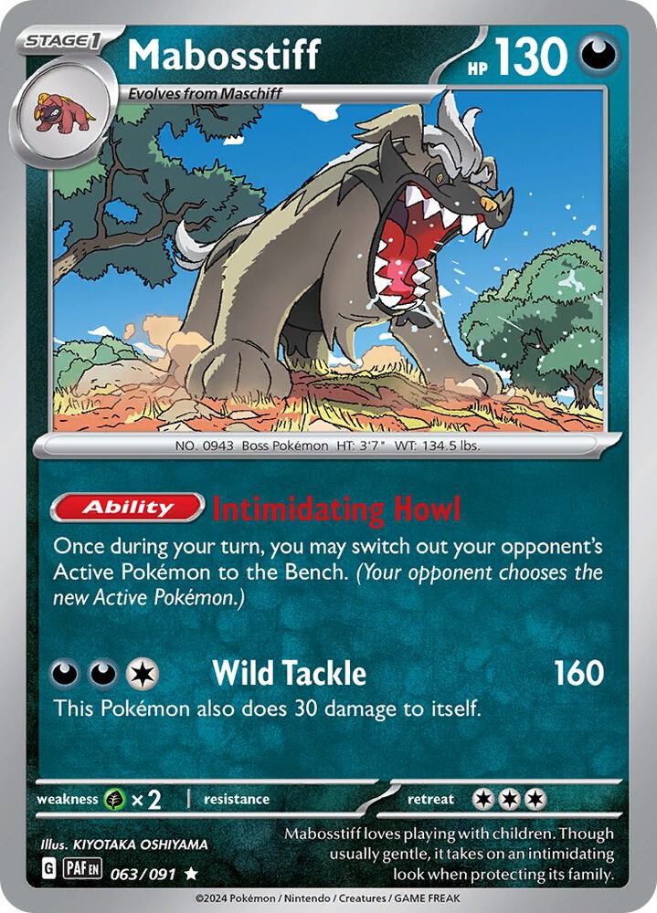 Pokemon Mabosstiff 63/91 Paldean Fates