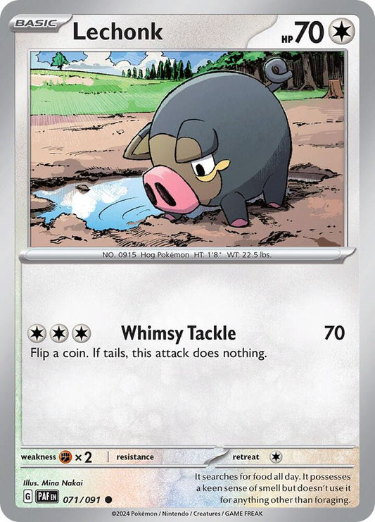 Pokemon Lechonk 71/91 Paldean Fates