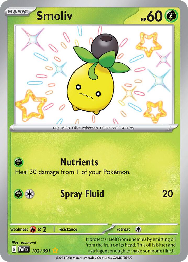 Pokemon Smoliv 102/91 Paldean Fates