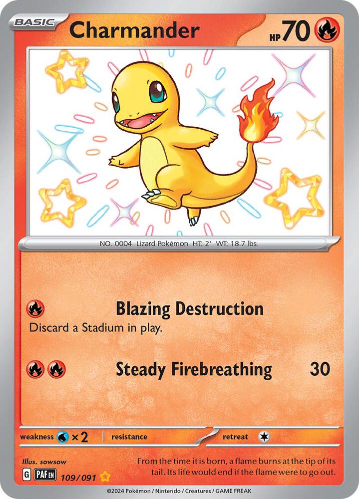 Pokemon Charmander 109/91 Paldean Fates