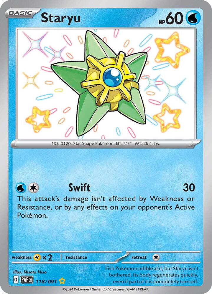 Pokemon Staryu 118/91 Paldean Fates