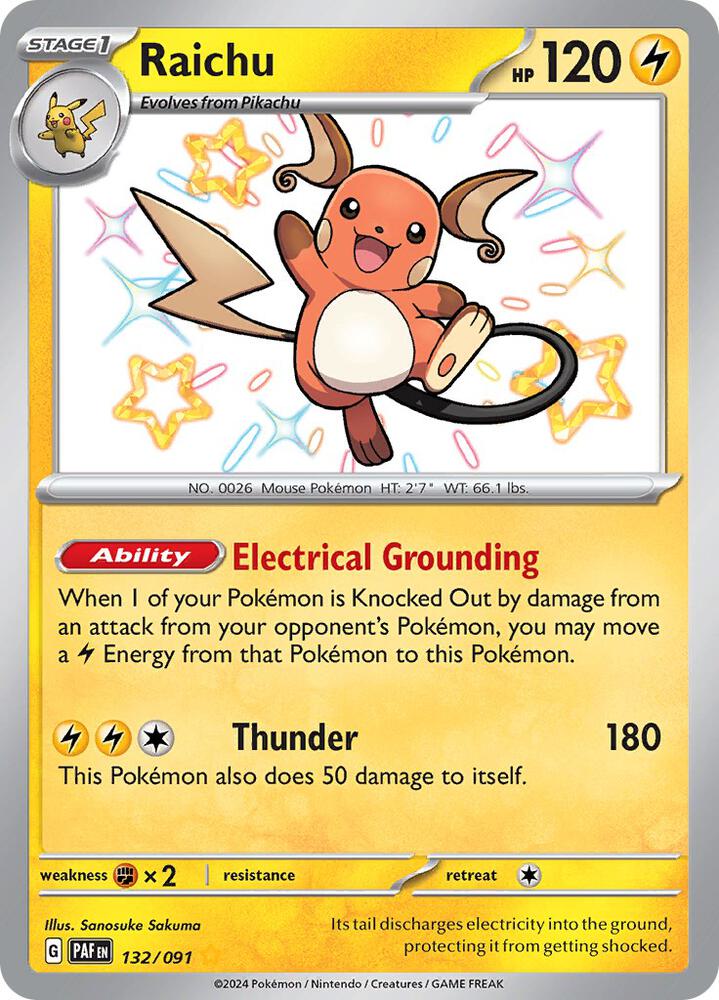 Pokemon Raichu 132/91 Paldean Fates
