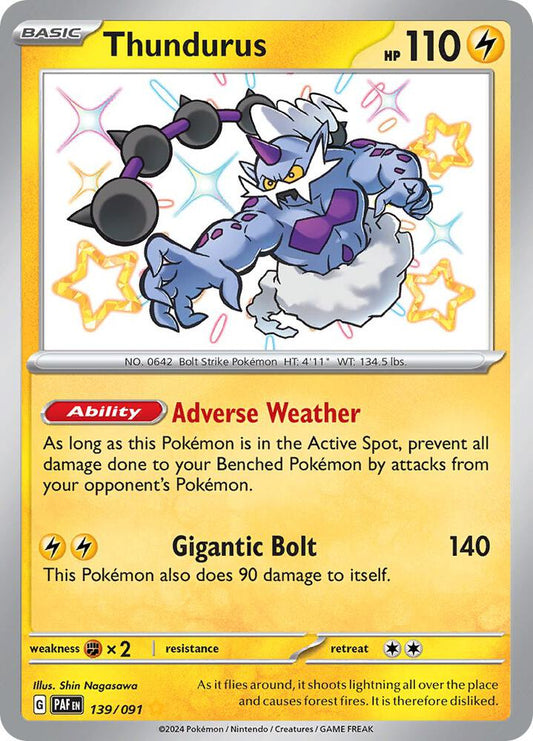Pokemon Thundurus 139/91 Paldean Fates