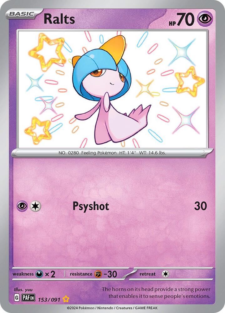 Pokemon Ralts 153/91 Paldean Fates