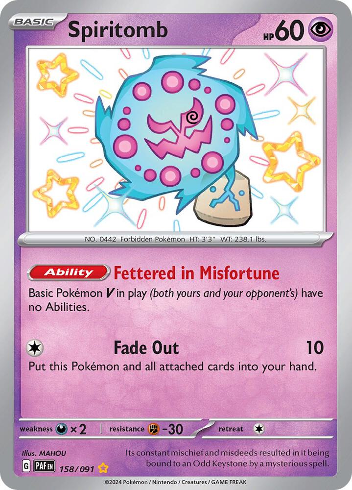 Pokemon Spiritomb 158/91 Paldean Fates