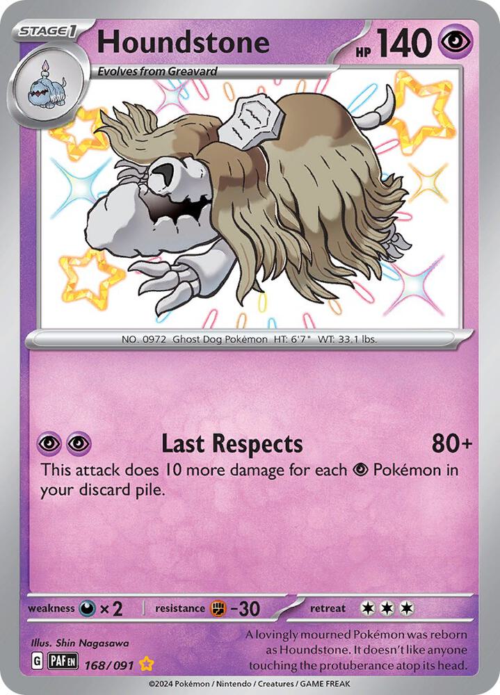 Pokemon Houndstone 168/91 Paldean Fates