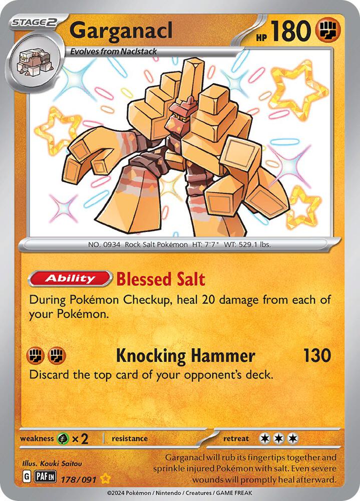 Pokemon Garganacl 178/91 Paldean Fates