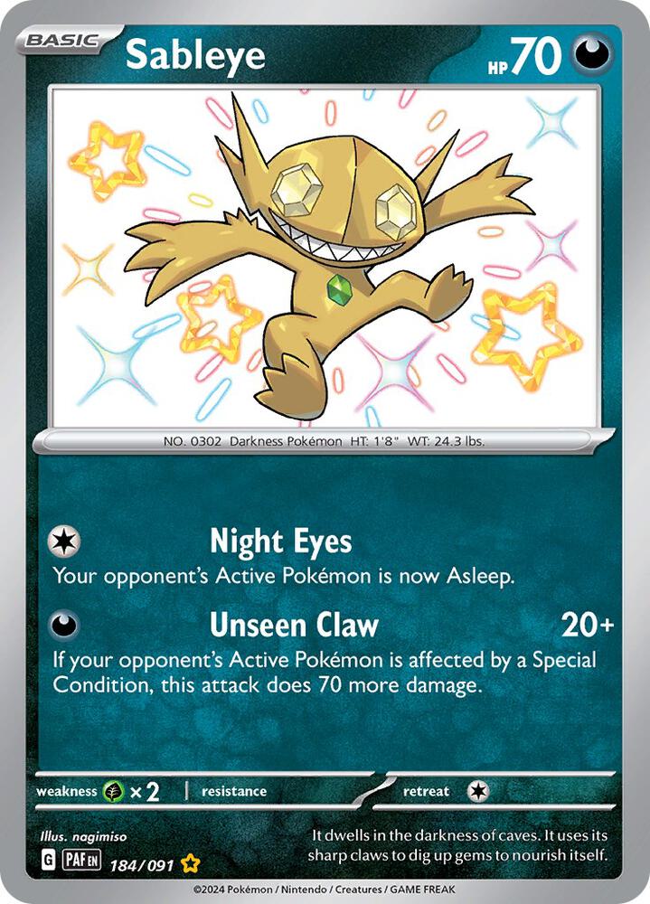 Pokemon Sableye 184/91 Paldean Fates