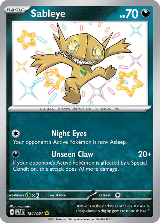 Pokemon Sableye 184/91 Paldean Fates