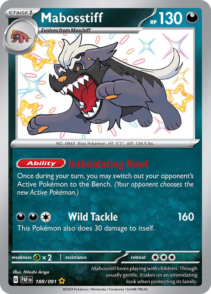 Pokemon Mabosstiff 188/91 Paldean Fates