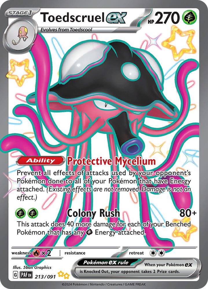 Pokemon Toedscruel ex 213/91 Paldean Fates