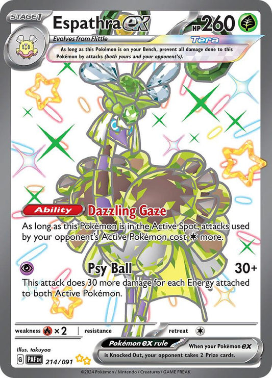 Pokemon Espathra ex 214/91 Paldean Fates