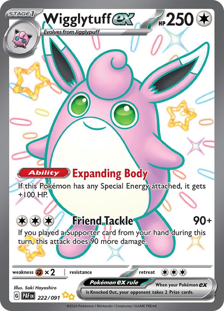 Pokemon Wigglytuff ex 222/91 Paldean Fates