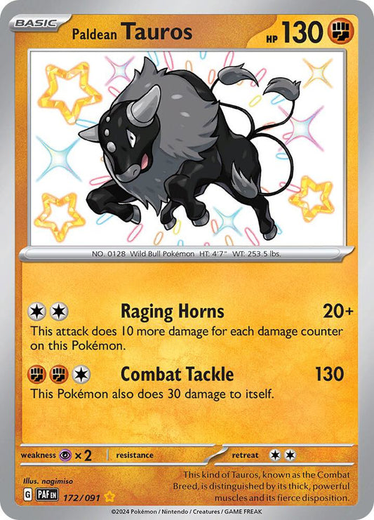 Pokemon Paldean Tauros 172/91 Paldean Fates
