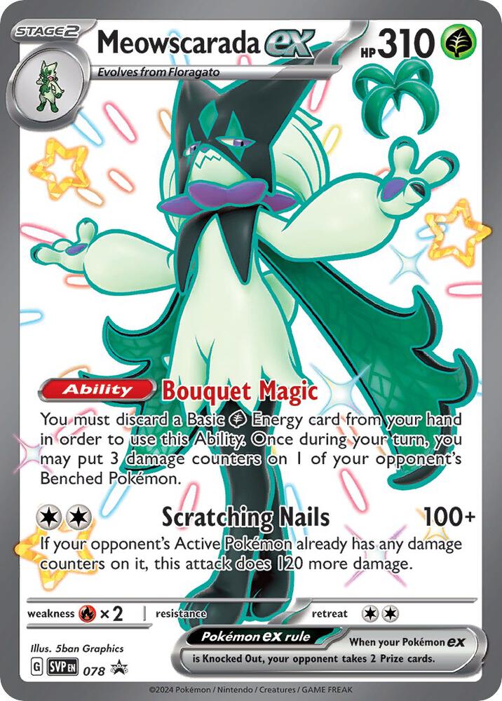 Pokemon Meowscarada ex 78 SVP Black Star Promos
