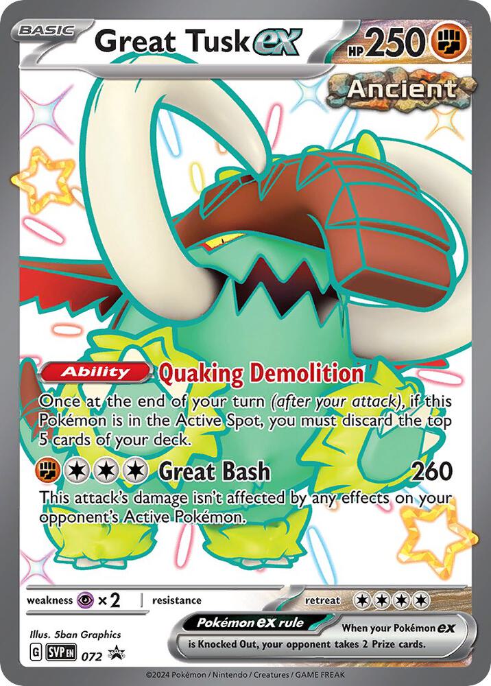 Pokemon Great Tusk ex 72 SVP Black Star Promos