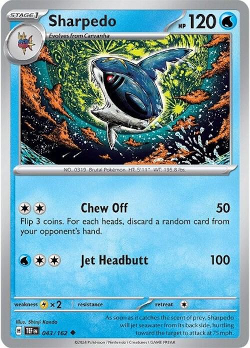 Pokemon Sharpedo 43/162 Temporal Forces